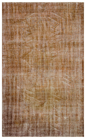 Brown Over Dyed Vintage Rug 6'1'' x 10'0'' ft 185 x 306 cm
