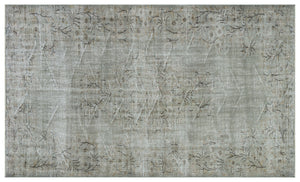 Gray Over Dyed Vintage Rug 5'7'' x 9'8'' ft 171 x 294 cm