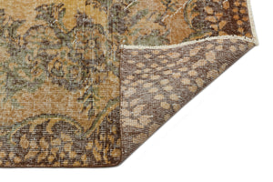 Brown Over Dyed Vintage Rug 5'9'' x 9'1'' ft 175 x 278 cm
