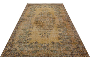 Brown Over Dyed Vintage Rug 5'9'' x 9'1'' ft 175 x 278 cm
