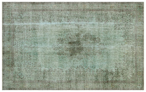 Turquoise Over Dyed Vintage Rug 6'9'' x 10'10'' ft 207 x 331 cm