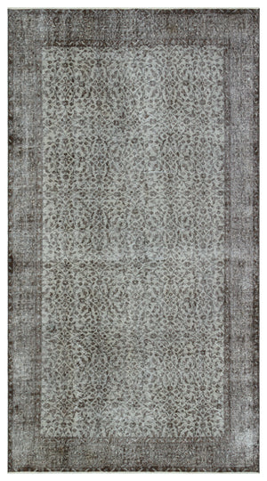 Gray Over Dyed Vintage Rug 5'2'' x 9'4'' ft 157 x 285 cm