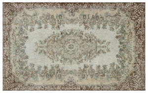 Gray Over Dyed Vintage Rug 5'10'' x 9'1'' ft 177 x 278 cm