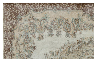 Gray Over Dyed Vintage Rug 5'10'' x 9'1'' ft 177 x 278 cm