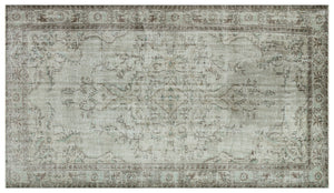 Gray Over Dyed Vintage Rug 5'6'' x 9'11'' ft 168 x 303 cm