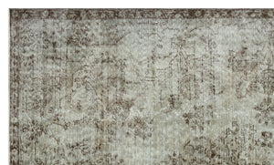 Gray Over Dyed Vintage Rug 5'7'' x 9'6'' ft 171 x 290 cm