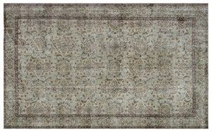 Gray Over Dyed Vintage Rug 5'9'' x 9'6'' ft 174 x 290 cm