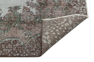 Gray Over Dyed Vintage Rug 5'1'' x 9'1'' ft 156 x 276 cm