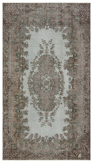 Gray Over Dyed Vintage Rug 5'1'' x 9'1'' ft 156 x 276 cm