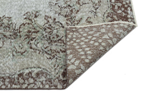 Gray Over Dyed Vintage Rug 5'3'' x 8'9'' ft 160 x 267 cm