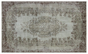 Gray Over Dyed Vintage Rug 5'3'' x 8'9'' ft 160 x 267 cm