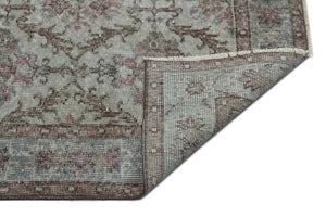 Gray Over Dyed Vintage Rug 5'3'' x 9'0'' ft 161 x 275 cm