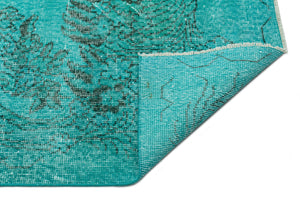 Turquoise Over Dyed Vintage Rug 6'1'' x 9'11'' ft 185 x 301 cm
