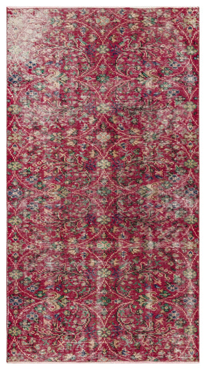 Naturel Over Dyed Vintage Rug 3'7'' x 6'6'' ft 110 x 198 cm