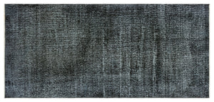 Black Over Dyed Vintage Rug 2'10'' x 6'2'' ft 87 x 188 cm