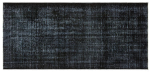 Black Over Dyed Vintage Rug 3'3'' x 6'7'' ft 100 x 200 cm