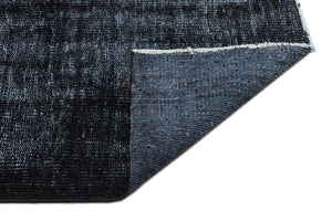 Black Over Dyed Vintage Rug 3'3'' x 6'7'' ft 100 x 200 cm