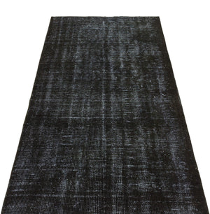 Black Over Dyed Vintage Rug 3'3'' x 6'7'' ft 100 x 200 cm