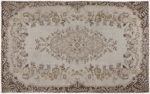 Beige Over Dyed Vintage Rug 6'1'' x 9'8'' ft 185 x 295 cm