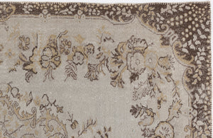 Beige Over Dyed Vintage Rug 6'1'' x 9'8'' ft 185 x 295 cm