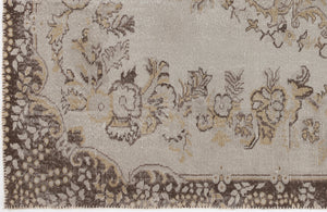 Beige Over Dyed Vintage Rug 6'1'' x 9'8'' ft 185 x 295 cm