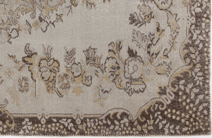 Beige Over Dyed Vintage Rug 6'1'' x 9'8'' ft 185 x 295 cm