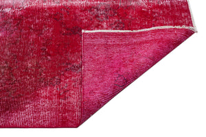 Red Over Dyed Vintage Rug 5'5'' x 8'10'' ft 165 x 268 cm