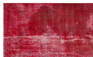 Red Over Dyed Vintage Rug 5'5'' x 8'10'' ft 165 x 268 cm