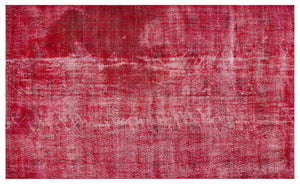Red Over Dyed Vintage Rug 5'5'' x 8'10'' ft 165 x 268 cm