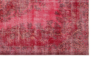 Red Over Dyed Vintage Rug 5'12'' x 9'7'' ft 182 x 291 cm