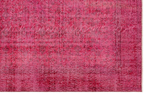 Fuchsia Over Dyed Vintage Rug 5'6'' x 8'7'' ft 168 x 261 cm
