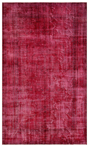 Red Over Dyed Vintage Rug 6'4'' x 10'1'' ft 194 x 308 cm