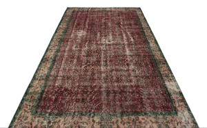 Retro Design Naturel Over Dyed Vintage Rug 5'7'' x 9'2'' ft 170 x 280 cm