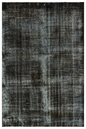 Black Over Dyed Vintage Rug 6'6'' x 9'11'' ft 199 x 302 cm