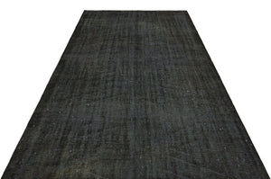 Black Over Dyed Vintage Rug 5'9'' x 9'4'' ft 175 x 285 cm