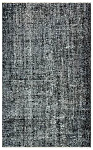 Black Over Dyed Vintage Rug 5'6'' x 8'12'' ft 167 x 274 cm