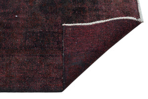 Dark Brown Over Dyed Vintage Rug 4'9'' x 7'7'' ft 146 x 232 cm