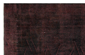 Dark Brown Over Dyed Vintage Rug 4'9'' x 7'7'' ft 146 x 232 cm
