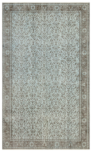 Gray Over Dyed Vintage Rug 5'6'' x 9'3'' ft 168 x 281 cm