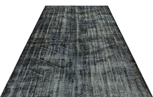 Black Over Dyed Vintage Rug 6'1'' x 9'1'' ft 186 x 278 cm