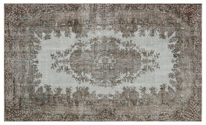 Brown Over Dyed Vintage Rug 5'1'' x 8'4'' ft 154 x 254 cm