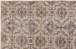 Beige Over Dyed Vintage Rug 4'8'' x 8'2'' ft 142 x 250 cm