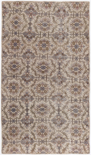 Beige Over Dyed Vintage Rug 4'8'' x 8'2'' ft 142 x 250 cm
