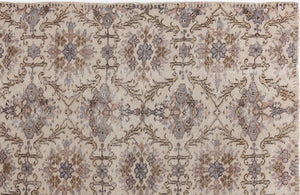 Beige Over Dyed Vintage Rug 4'8'' x 8'2'' ft 142 x 250 cm