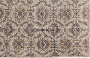 Beige Over Dyed Vintage Rug 4'8'' x 8'2'' ft 142 x 250 cm