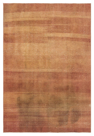 Orange Over Dyed Vintage Rug 4'6'' x 6'6'' ft 136 x 199 cm
