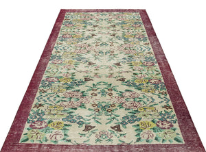 Retro Design Naturel Over Dyed Vintage Rug 4'11'' x 8'3'' ft 149 x 252 cm