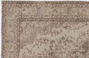 Beige Over Dyed Vintage Rug 5'6'' x 9'6'' ft 167 x 290 cm