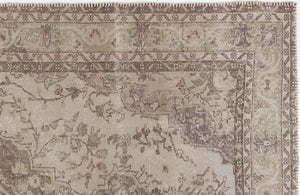 Beige Over Dyed Vintage Rug 5'6'' x 9'6'' ft 167 x 290 cm