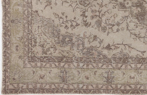 Beige Over Dyed Vintage Rug 5'6'' x 9'6'' ft 167 x 290 cm